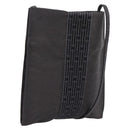 HERMES Her Line Pochette Shoulder Bag Canvas Gray Auth 206655-1