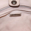 Miu Miu Hand Bag Leather 2way Beige Silver Auth 206656-21