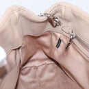 Miu Miu Hand Bag Leather 2way Beige Silver Auth 206656-23