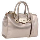 Jimmy Choo Hand Bag Leather 2way Gold Auth 206658-1