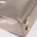 Jimmy Choo Hand Bag Leather 2way Gold Auth 206658-16