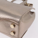 Jimmy Choo Hand Bag Leather 2way Gold Auth 206658-17