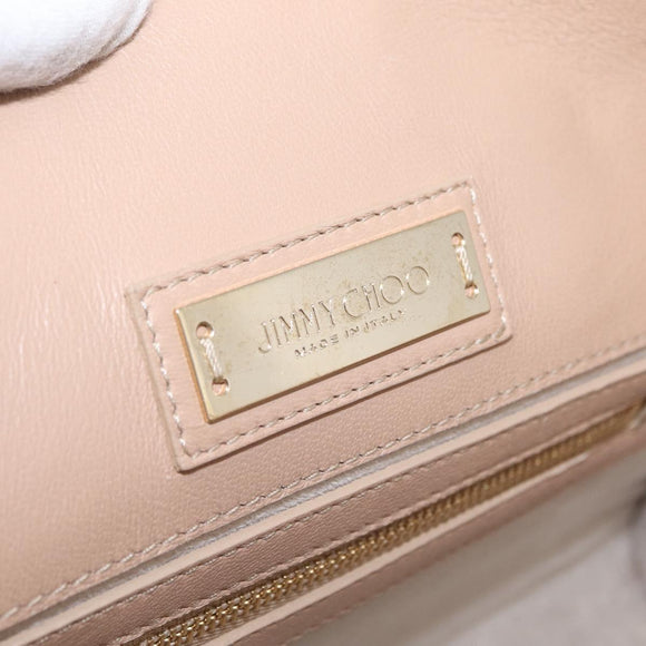 Jimmy Choo Hand Bag Leather 2way Gold Auth 206658