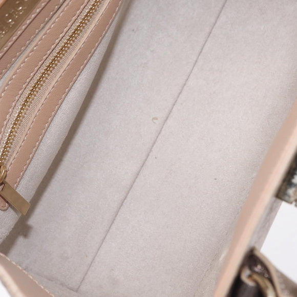 Jimmy Choo Hand Bag Leather 2way Gold Auth 206658