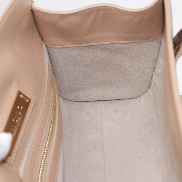 Jimmy Choo Hand Bag Leather 2way Gold Auth 206658