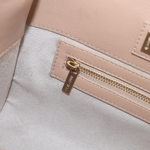Jimmy Choo Hand Bag Leather 2way Gold Auth 206658