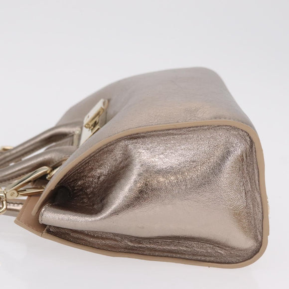 Jimmy Choo Hand Bag Leather 2way Gold Auth 206658