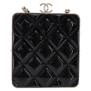 CHANEL Chain Pouch Lamb Skin Black Gold Tone CC Auth 206662SAV-2