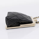CHANEL Chain Pouch Lamb Skin Black Gold Tone CC Auth 206662SAV-4