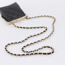 CHANEL Chain Pouch Lamb Skin Black Gold Tone CC Auth 206662SAV-7