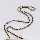 CHANEL Chain Pouch Lamb Skin Black Gold Tone CC Auth 206662SAV-8