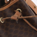 CELINE Macadam Shoulder Bag PVC Brown Gold Tone Auth 206663-17