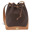CELINE Macadam Shoulder Bag PVC Brown Gold Tone Auth 206663-2