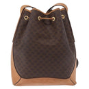 CELINE Macadam Shoulder Bag PVC Brown Gold Tone Auth 206663-3