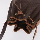 CELINE Macadam Shoulder Bag PVC Brown Gold Tone Auth 206663-6