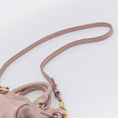 Miu Miu Vitellolux Hand Bag Leather 2way Pink Gold Tone Auth 206664V-14