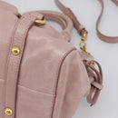 Miu Miu Vitellolux Hand Bag Leather 2way Pink Gold Tone Auth 206664V-15