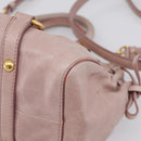 Miu Miu Vitellolux Hand Bag Leather 2way Pink Gold Tone Auth 206664V-17