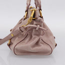 Miu Miu Vitellolux Hand Bag Leather 2way Pink Gold Tone Auth 206664V-4
