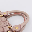 Miu Miu Vitellolux Hand Bag Leather 2way Pink Gold Tone Auth 206664V-8