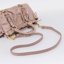 Miu Miu Vitellolux Hand Bag Leather 2way Pink Gold Tone Auth 206664V-9