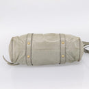 Miu Miu Vitellolux Hand Bag Leather 2way Khaki Gold Tone Auth 206665A-5