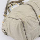 Miu Miu Vitellolux Hand Bag Leather 2way Khaki Gold Tone Auth 206665A-16