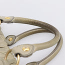 Miu Miu Vitellolux Hand Bag Leather 2way Khaki Gold Tone Auth 206665A-8