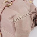 Miu Miu Vitellolux Hand Bag Leather 2way Pink Gold Tone Auth 206666A-18