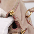 Miu Miu Vitellolux Hand Bag Leather 2way Pink Gold Tone Auth 206666A-9
