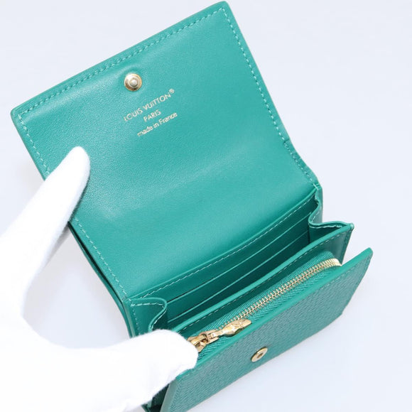 LOUIS VUITTON Portefeuille Capsine Wallet Leather Green M12407 LV Auth 206669V
