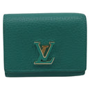 LOUIS VUITTON Portefeuille Capsine Wallet Leather Green M12407 LV Auth 206669V-13