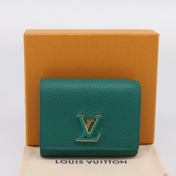 LOUIS VUITTON Portefeuille Capsine Wallet Leather Green M12407 LV Auth 206669V