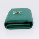 LOUIS VUITTON Portefeuille Capsine Wallet Leather Green M12407 LV Auth 206669V-4