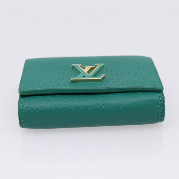 LOUIS VUITTON Portefeuille Capsine Wallet Leather Green M12407 LV Auth 206669V