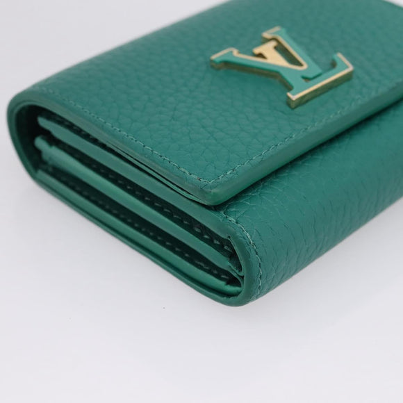 LOUIS VUITTON Portefeuille Capsine Wallet Leather Green M12407 LV Auth 206669V