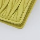 Miu Miu Matelasse Wallet Leather Yellow Gold Tone Auth 206670M-15