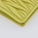 Miu Miu Matelasse Wallet Leather Yellow Gold Tone Auth 206670M-16