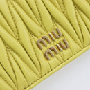 Miu Miu Matelasse Wallet Leather Yellow Gold Tone Auth 206670M-17