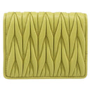 Miu Miu Matelasse Wallet Leather Yellow Gold Tone Auth 206670M-2