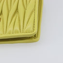 Miu Miu Matelasse Wallet Leather Yellow Gold Tone Auth 206670M-7