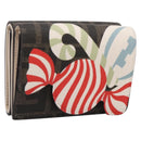 FENDI Zucca Trifold Wallet PVC Brown Red 8M0480 Auth 206672M-1
