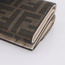 FENDI Zucca Trifold Wallet PVC Brown Red 8M0480 Auth 206672M-15