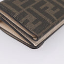 FENDI Zucca Trifold Wallet PVC Brown Red 8M0480 Auth 206672M-16