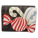 FENDI Zucca Trifold Wallet PVC Brown Red 8M0480 Auth 206672M-13