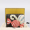 FENDI Zucca Trifold Wallet PVC Brown Red 8M0480 Auth 206672M-12