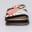 FENDI Zucca Trifold Wallet PVC Brown Red 8M0480 Auth 206672M-4