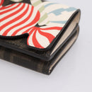 FENDI Zucca Trifold Wallet PVC Brown Red 8M0480 Auth 206672M-7