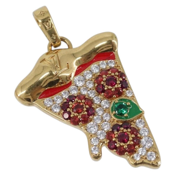 LOUIS VUITTON LV Pizza Medium Charm Metal Gold M03128 LV Auth 206673M
