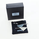PRADA Hairpins 2 Sets Hair Clip Metal Silver Blue Auth 206677M-16